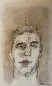 Skew-face (pencils, 20220603) Stephen J. Williams